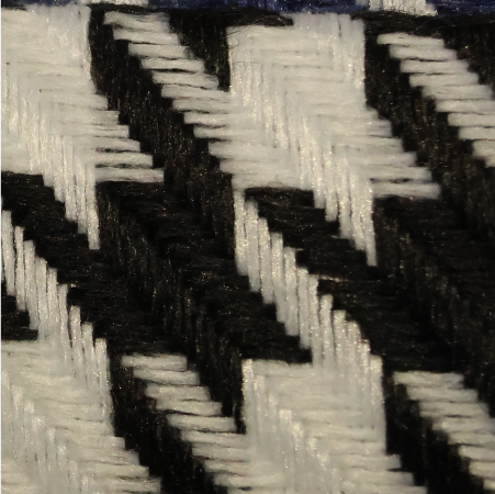 220-12 Siah Hoe Raven Black Abstract Embroidered Yarn Fabric