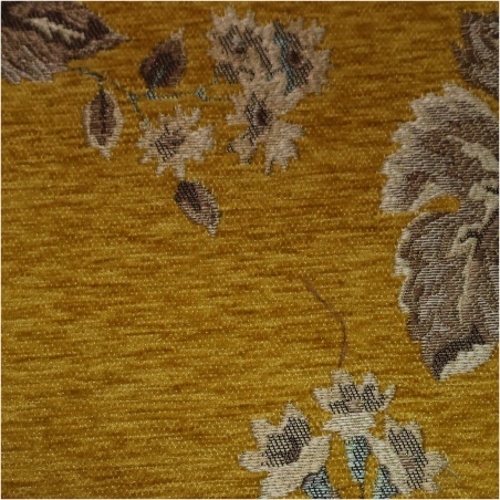 14571-3 Gold Siah Hoe Batik Floral Emblem