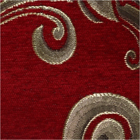 1602-05 Siah Hoe White Swirl on a Red Background