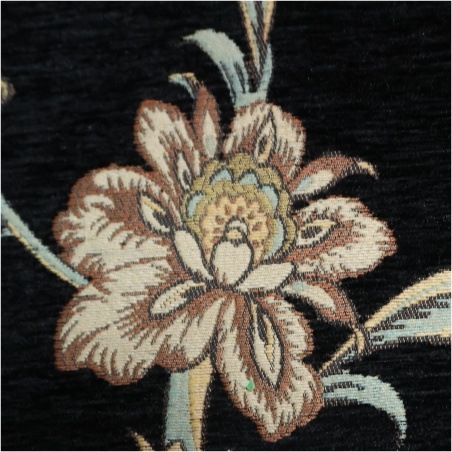 18149-4 Black Siah Hoe Batik Flower Design
